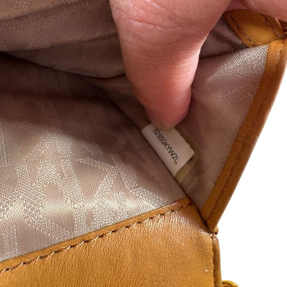 Michael Michael Kors Lana Leather Wallet Clutch Crossbody Bag in Khaki Tan - Picture 12 of 14